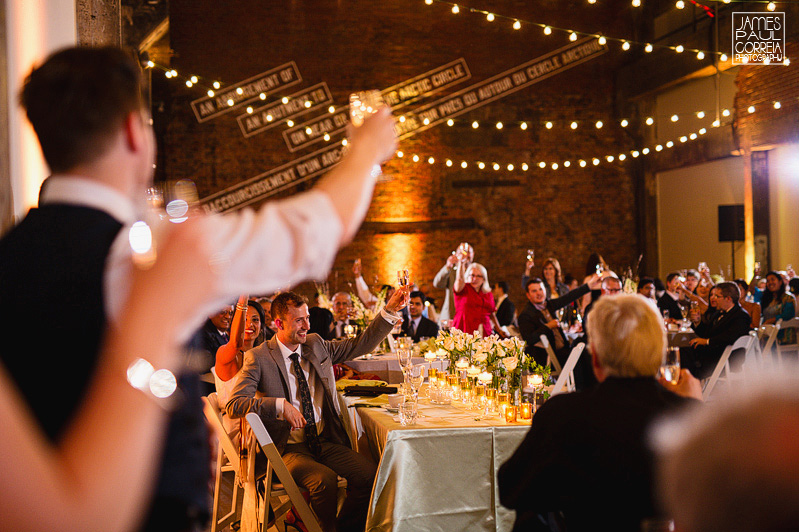 toast at wedding reception