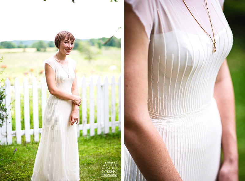 bride makes own wedding gown