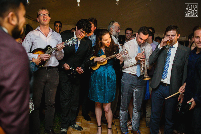 groom sings song to bride