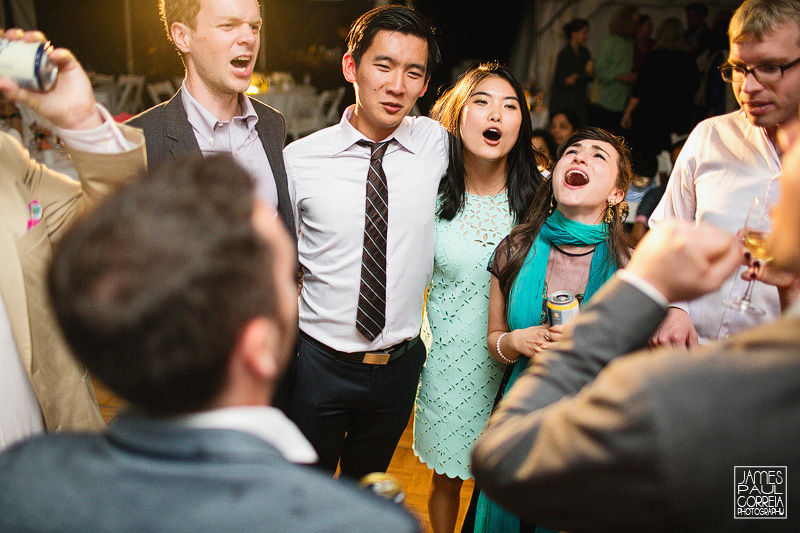 ontario tent wedding photographer acapella singing