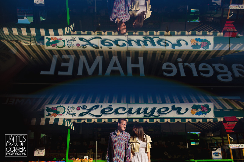 Jean talon market montreal engagement session