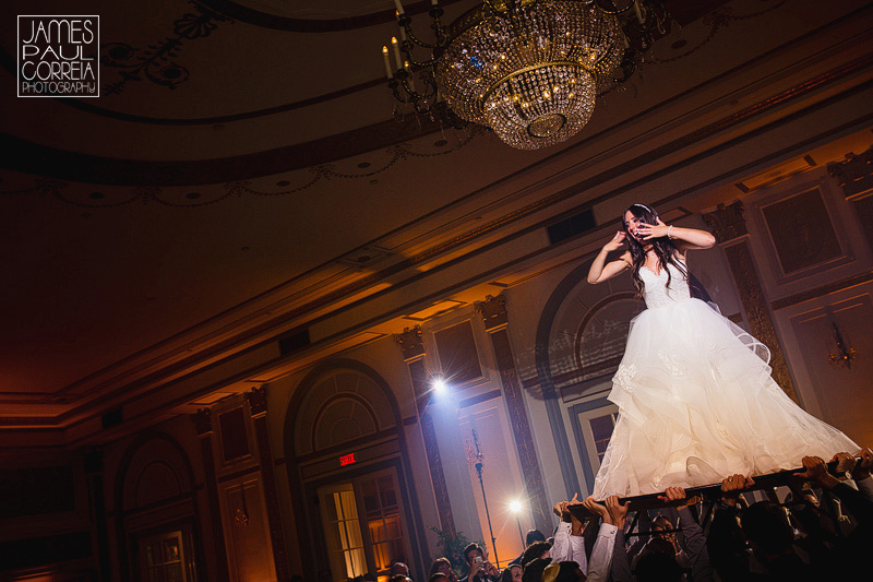 montreal jewish wedding photographer bride on table 032