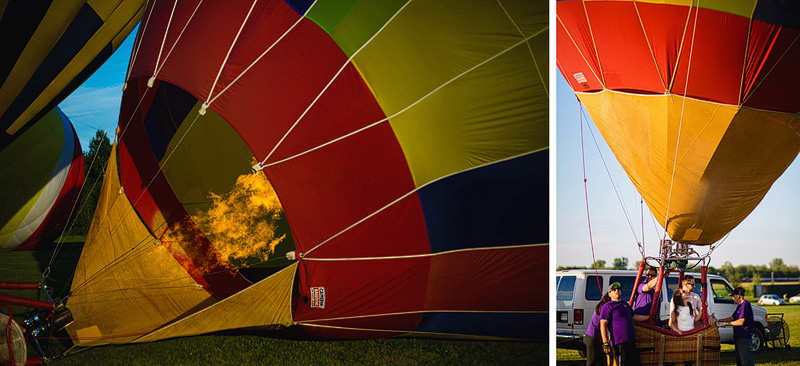 hot air balloon engagement photos