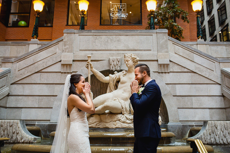 montreal wedding photographer first look