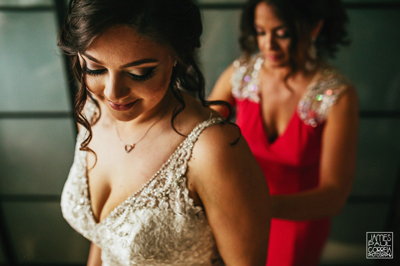 toronto wedding photographer bride getting dressed