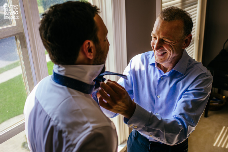 toronto wedding father helping groom