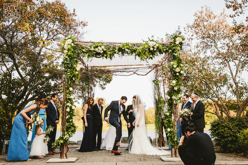 the manor kettlby wedding ceremony step on glass