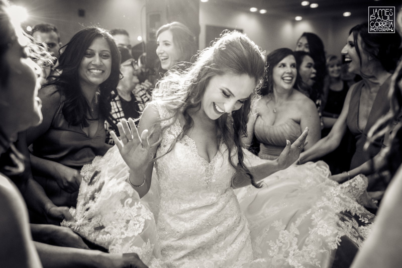 jewish hora toronto wedding photographer brides dress