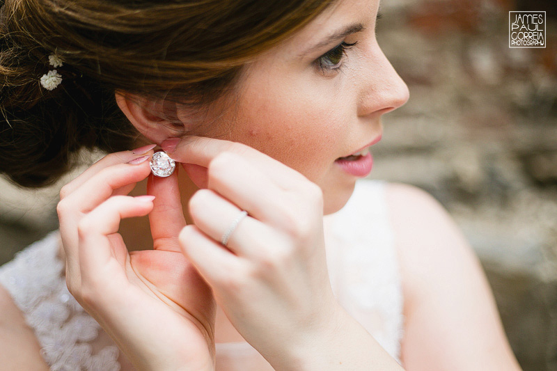 montreal wedding photographer bridal ear rings