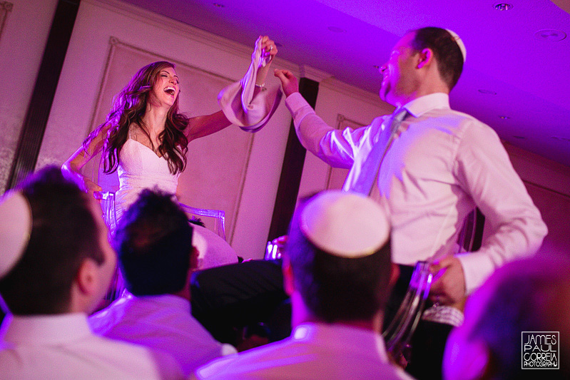 Beth Emeth jewish wedding lifting on chairs