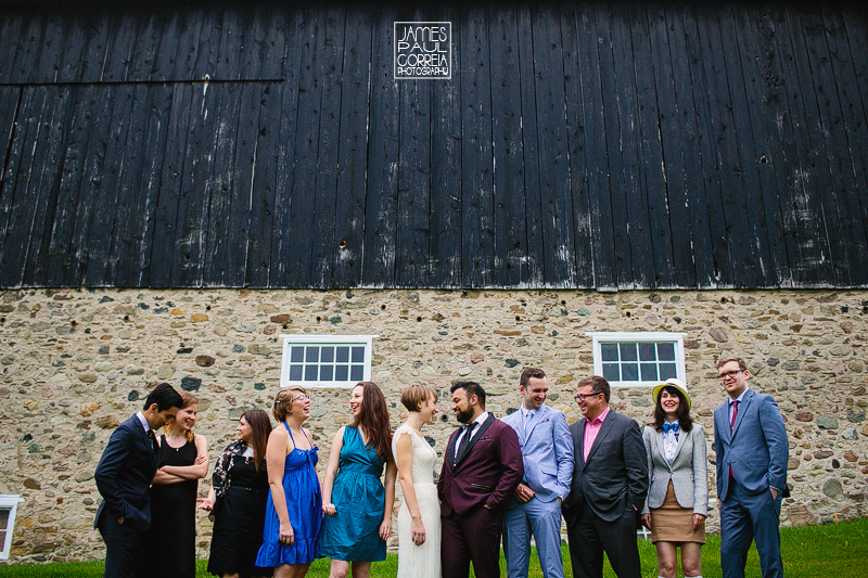 bridal party barn wedding photography