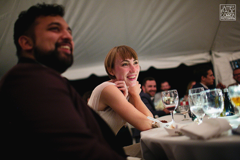 ontario tent wedding reception speech reaction photographer