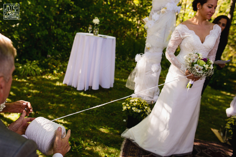 backyard wedding ceremony string