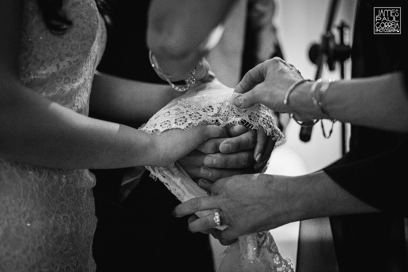 tying of hands at wedding ceremony