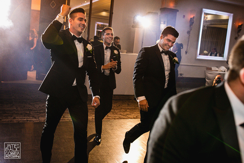 groomsmen entering le crystal wedding venue