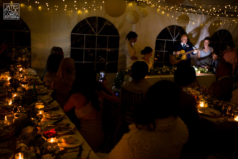 toronto wedding tent reception singing