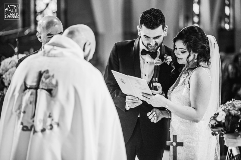 St Maron Cathedral wedding photographer reading vows