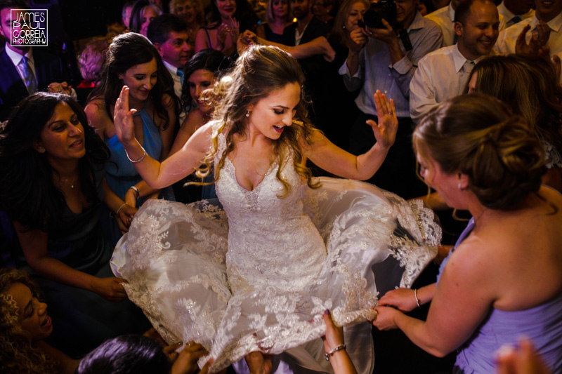jewish hora toronto wedding photographer brides dress